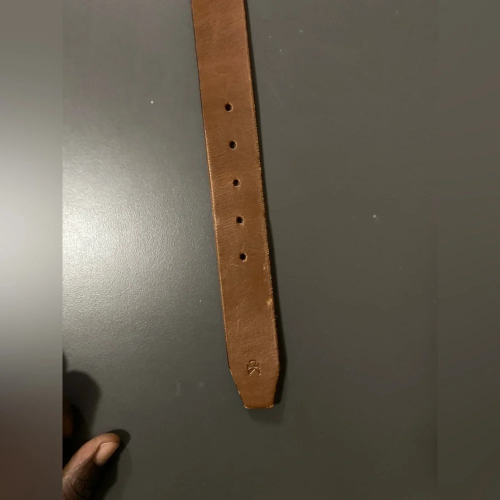 Vintage Calvin Klein Brown Leather Belt Men Size Large Made In Argentina